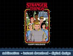 Stranger Things Christmas Happy Holidays Group Sketch png,digital print
