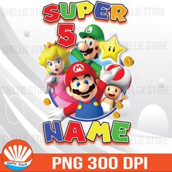 Custom Personalize Super Mario Birthday Png, Super Mario Family Party Png, Custom Super Mario Birthday Png