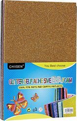 Chiisen Paper set A4 foam In Assorted colored with glitter 10 Peices  Foam Sheet Set