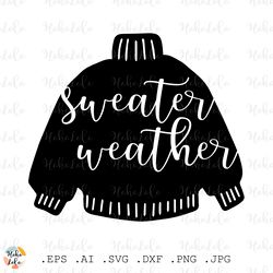 Sweater Weather Svg,  Lettering Svg, Sweater Cricut, Sweater Svg, Clipart Png, Stencil Template, Clipart Png, Fall Svg