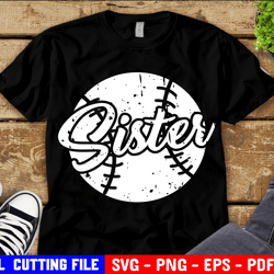Little Sister Biggest Fan, Baseball Sister Svg, Baseball Shirt Svg, Baseball Svg, Svg Cutfile For Cricut & Silhouette