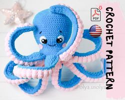 Crochet Pattern | Ostin the Octopus | PDF | ENGLISH and GERMAN | Plush stuffed toy | plush yarn | diy tutorial