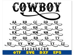 Cowboy Font with Tails, Cowboy Distressed Font otf, Western Font ttf, Western Font svg, Cowboy Font svg, Cowboy Letters