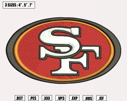 San Francisco 49ers Embroidery Designs, NCAA Logo Embroidery Files, Machine Embroidery Pattern, Digital Download