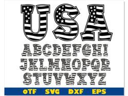 USA Flag Font otf, USA Flag Font svg, 4th of July svg Cricut, American Flag Font svg, American Flag Letters svg font