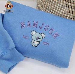 Namjoon Embroidered Crewneck, Bangtan Members Sweatshirt, BTS Embroidered Hoodie, Unisex T-shirt