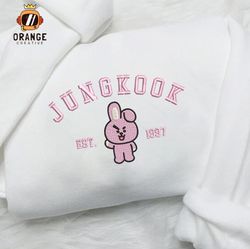 Jungkook Embroidered Crewneck, Bangtan Members Sweatshirt, BTS Embroidered Hoodie, Unisex T-shirt
