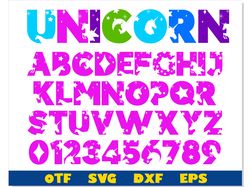 Unicorn Font otf, Unicorn Silhouette Font svg, Unicorn Font svg Cricut, Unicorn letters svg, Unicorn svg Cut Files