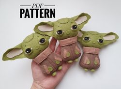 Baby Yoda  ornaments pattern Yoda patterns felt PDF