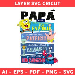 Patrick Star Png, Squidward Tentacles Png, Mr. Krabs Png, Spongebob Png, Father's Day Png - Digital File