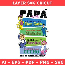 Papa Png, Don Gato Png, Hudson Png, Matute Png, Cartoon Png, Father's Day Png - Digital File