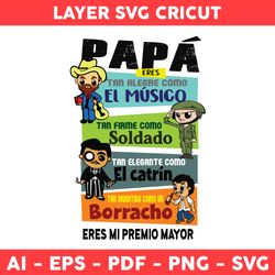 Papa Png, SoldadoPng, Borracho Png, Cartoon Png, Father's Day Png - Digital File