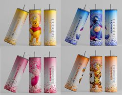 Winnie The Pooh Tumbler 20oz Skinny, Pooh Tigger Piglet Eeyore Png, Pooh Bear Birthday Gifts, Png Sublimation, Design Do
