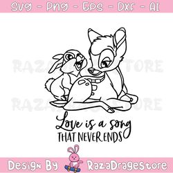 Love Is A Song That Never Ends Svg,Cartoon Svg, Cricut File, Clipart, Svg, Png, Eps, Dxf