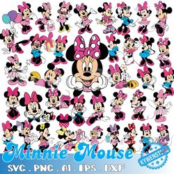 Minnie Mouse Bundle Svg, Minnie Mouse Svg, Minnie Mouse Birthday, Princess Svg, Minnie Head Svg, Svg Files For Cricut, F