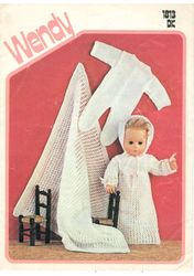 Knitting patterns for dolls clothes - Knit Baby Doll Outfits - Vintage pattern Digital PDF download