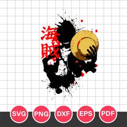 One Piece Svg, Luffy One Piece Svg, Luffy Svg, One Piece Anime Svg, Anime Svg, Anime Gift Svg,  Png Dxf Eps Pdf File