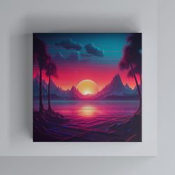 Synth Waves Landscape Poster