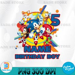 Custom Sonic the Hedgehog Birthday Boy Png, Sonic Birthday Party Png, Custom Title Birthday Family Matching Birthday Png
