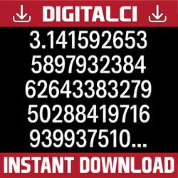50 Digits of Pi for Day for Math Teachers Pi Day, Funny Pi Day, Math 14th PNG Sublimation