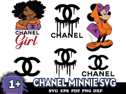 Chanel Minnie Svg, Black Girl Chanel Svg, Chanle Logos Svg