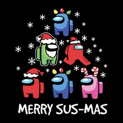 Among Us Santa Merry Sus-Mas Christmas,Christmas Svg,  silhouette svg fies