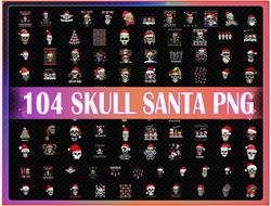104 Skull Santa Png Bundle, Christmas Png, Xmas Sublimation