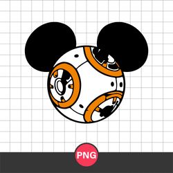 BB 8 Mickey Ears Png, Star Wars Disney Png, Star Wars Png Digital File