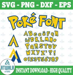 Pokemon Font Svg Layered Cricut , Pokemon Font Svg, Pokemon Alphabet Png, Instant Download