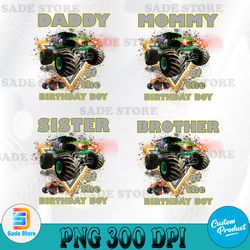 Custom Monster Truck Birthday Png, Custom Family Birthday Png, Birthday Matching Tee, Birthday Party Outfit Matching