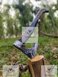 Customized Ragnar Viking Celtic Sharp Axe, Handmade Toma Hawk Axe, Throwing Axe, Norse Axe, Bearded Axe, Gift for men