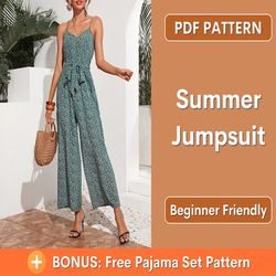 Jumpsuit Pattern | Dungaree Pattern | Comfy Jumpsuit | Womens Jumpsuit Pattern | Sewing Patterns PDF Patterns | S-XL