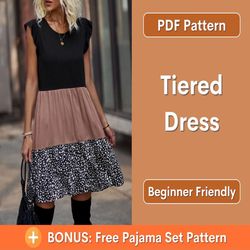 Dress Pattern | Dress PDF Sewing Pattern | Summer Dress Pattern | Beginner Sewing Pattern | Women Sewing Pattern | Easy