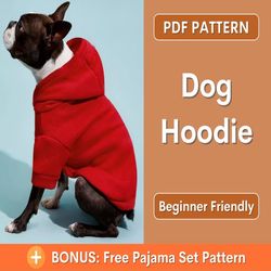 Dog Pattern, Dog Hoodie Sewing Pattern, PDF Sewing Pattern Pet, Pattern Dog, XXS-3XL, Instant Download, Pet Pattern