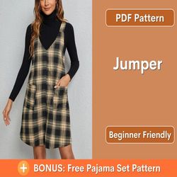 Dress Pattern - Jumper Pattern - Pinafore pattern - Pinafore dress pattern - Jumper Dress Pattern - Sewing Pattern
