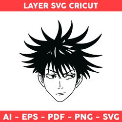 Fushiguro Megumi Svg, Megumi Svg, Megumi Head Svg, Jujutsu Kaisen Svg, Anime Character Svg, Anime Svg - Digital File
