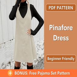 Pinafore Dress Pattern | Overall Dress Sewing Pattern | Jumper Pattern | Pinafore pattern | Sewing Pattern Beginner