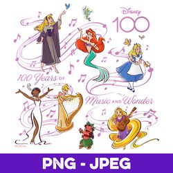Disney 100 Years of Music and Wonder Princess Songs D100 V3 , PNG Design, PNG Instant Download