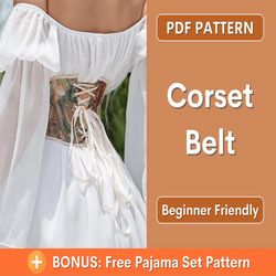 Corset Belt Pattern | Underbust Corset Pattern | Corset Sewing Pattern | Corset Pattern PDF | Corset Underbust Pattern