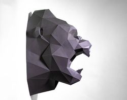 King Kong Head Paper Craft, Digital Template, Origami, PDF Download DIY, Low Poly, Trophy, Sculpture, 3D Model , Gorilla