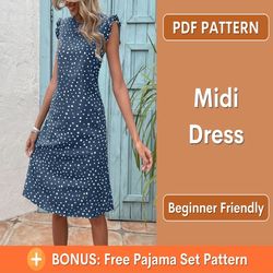 Dress Sewing Pattern | Ruffle Dress Pattern| Easy dress pattern | Girl Dress Pattern | Women Dress Pattern | Dress