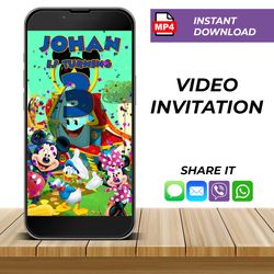 Personalized Mickey Mouse Funhouse Birthday Video Invitation, Funhouse Birthday Video Invitation