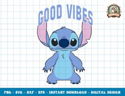 Disney Lilo & Stitch Cute Standing Good Vibes Varsity png, sublimation,dxf,svg,eps