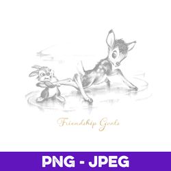 Disney Bambi Thumper And Bambi Friendship Goals V2 , PNG Design, PNG Instant Download