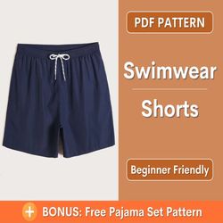 Men's Swimwear Pattern | Men's Shorts Pattern | Sewing Pattern Shorts Men | S-XXXL | Men's Sewing Pattern