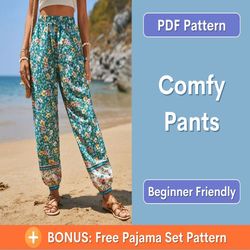 pants pattern | harem pants pattern | comfy pants sewing pattern | summer pants pattern | beginner sewing pattern
