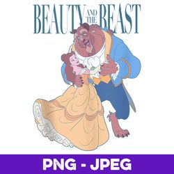 Disney Beauty And The Beast Belle And Beast Classic Portrait V2 , PNG Design, PNG Instant Download