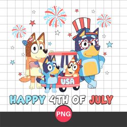 Bluey Family Happy 4th Of July Png, 4th Of July Png, Bluey 4th Of July Png, Bluey Png, Patriotic Png Digital File