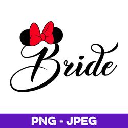 Disney Bridal Minnie Bride Bow , PNG Design, PNG Instant Download