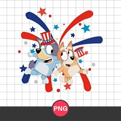 Bluey and Bingo 4th Of July Png, 4th Of July Png, Bluey 4th Of July Png, Bluey Patriot Day Png Digital File